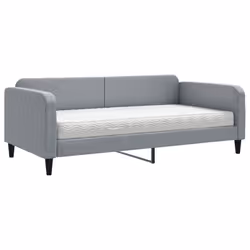 VidaXL 3196793, lit sofa, Gris, mousse, Métal, Polyester, Bois, 2230 mm, 900 mm