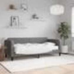 vidaXL Lit de jour avec matelas gris foncé 80x200 cm tissu - 80 x 200 cm