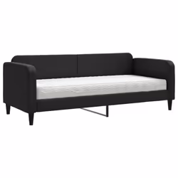 VidaXL 3196795, lit sofa, Noir, mousse, Métal, Polyester, Bois, 2230 mm, 900 mm