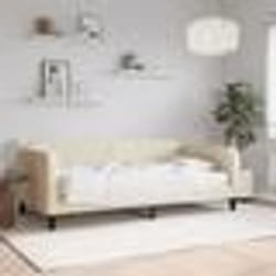 vidaXL Lit de jour avec matelas crème 80x200 cm tissu - 180 x 200 cm