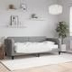 vidaXL Lit de jour avec matelas gris clair 90x200 cm tissu - 90 x 200 cm