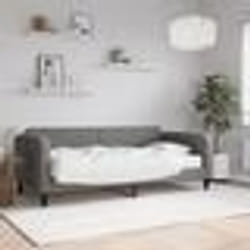 vidaXL Lit de jour avec matelas gris foncé 90x200 cm tissu - 90 x 200 cm