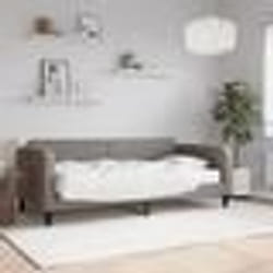 vidaXL Lit de jour avec matelas taupe 90x200 cm tissu - 90 x 200 cm