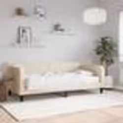 vidaXL Lit de jour avec matelas crème 90x200 cm tissu - 90 x 200 cm