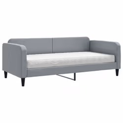 VidaXL 3196803, lit sofa, Gris, mousse, Métal, Polyester, Bois, 2230 mm, 1100 mm