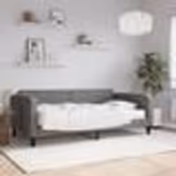 vidaXL Lit de jour avec matelas gris foncé 100x200 cm tissu - 100 x 200 cm