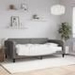 vidaXL Lit de jour avec matelas gris foncé 100x200 cm tissu - 100 x 200 cm