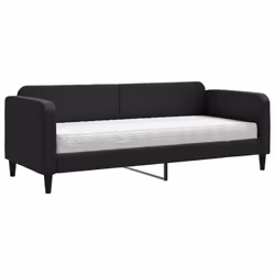 VidaXL 3196805, lit sofa, Noir, mousse, Métal, Polyester, Bois, 2230 mm, 1100 mm