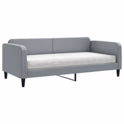 VidaXL 3196808, lit sofa, Gris, mousse, Métal, Polyester, Bois, 2130 mm, 1000 mm