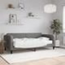 vidaXL Lit de jour avec matelas gris foncé 90x190 cm tissu - 90 x 190 cm