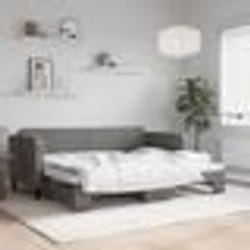 vidaXL Lit de jour avec gigogne sans matelas gris foncé 80x200 cm - 80 x 200 cm