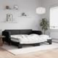 vidaXL Lit de jour avec gigogne sans matelas noir 90x200 cm - 180 x 200 cm