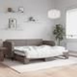 vidaXL Lit de jour avec gigogne sans matelas taupe 90x200 cm - 90 x 200 cm