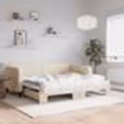 vidaXL Lit de jour avec gigogne sans matelas crème 90x200 cm - 90 x 200 cm