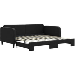Vidaxl - Lit de jour avec gigogne sans matelas noir 100x200 cm