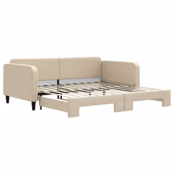 VidaXL 3196825, lit sofa, Crème, mousse, Métal, Polyester, Bois, 2230 mm, 1100 mm