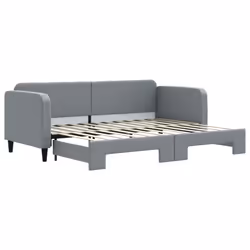 VidaXL 3196826, lit sofa, Gris, mousse, Métal, Polyester, Bois, 2130 mm, 1000 mm