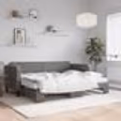 vidaXL Lit de jour avec gigogne et matelas gris foncé 80x200 cm tissu - 180 x 200 cm