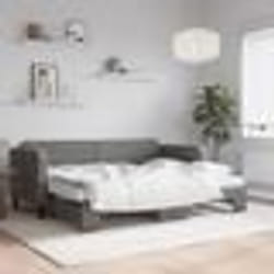 vidaXL Lit de jour avec gigogne et matelas gris foncé 80x200 cm tissu - 180 x 200 cm