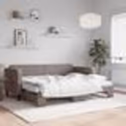 vidaXL Lit de jour avec gigogne et matelas taupe 80x200 cm tissu - 180 x 200 cm