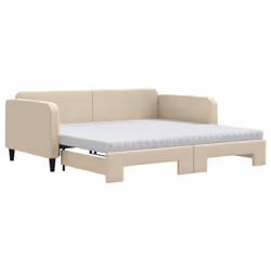 VidaXL 3196833, lit sofa, Crème, mousse, Métal, Polyester, Bois, 2230 mm, 900 mm