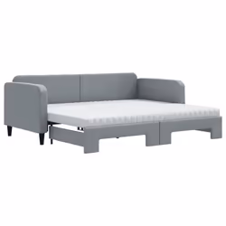 VidaXL 3196834, lit sofa, Gris, mousse, Métal, Polyester, Bois, 2230 mm, 1000 mm