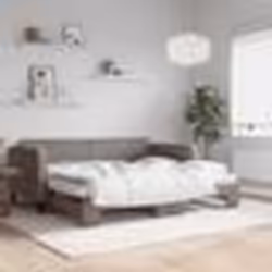 vidaXL Lit de jour avec gigogne et matelas taupe 90x200 cm tissu - 90 x 200 cm