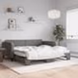 vidaXL Lit de jour avec gigogne et matelas gris foncé 100x200 cm tissu - 100 x 200 cm