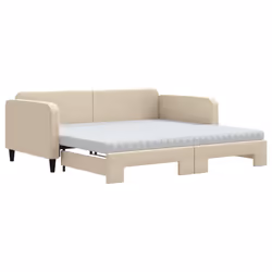 VidaXL 3196843, lit sofa, Crème, mousse, Métal, Polyester, Bois, 2230 mm, 1100 mm
