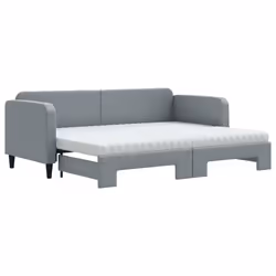VidaXL 3196844, lit sofa, Gris, mousse, Métal, Polyester, Bois, 2130 mm, 1000 mm