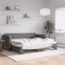vidaXL Lit de jour avec gigogne et matelas gris foncé 90x190 cm tissu - 180 x 200 cm
