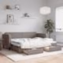vidaXL Lit de jour avec gigogne et tiroirs sans matelas taupe 80x200cm - 80 x 200 cm