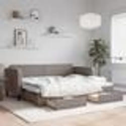 vidaXL Lit de jour avec gigogne et tiroirs sans matelas taupe 80x200cm - 80 x 200 cm
