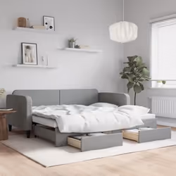 vidaXL Lit de jour avec gigogne et tiroirs sans matelas 90x200 cm - 90 x 200 cm