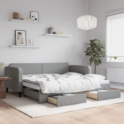 vidaXL Lit de jour avec gigogne et tiroirs sans matelas 90x200 cm - 90 x 200 cm