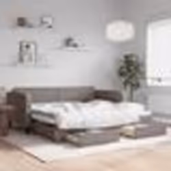 vidaXL Lit de jour avec gigogne et tiroirs sans matelas taupe 90x200cm - 90 x 200 cm