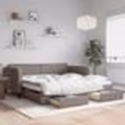 vidaXL Lit de jour avec gigogne et tiroirs taupe 100x200 cm tissu - 100 x 200 cm