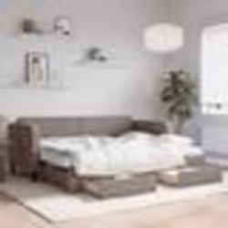 vidaXL Lit de jour avec gigogne et tiroirs taupe 80x200 cm tissu - 80 x 200 cm