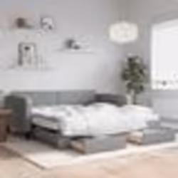 vidaXL Lit de jour avec gigogne et tiroirs gris clair 100x200 cm tissu - 100 x 200 cm