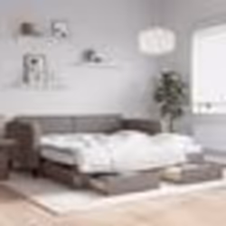 vidaXL Lit de jour avec gigogne et tiroirs taupe 100x200 cm tissu - 100 x 200 cm