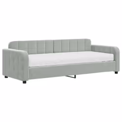 VidaXL 3196898, lit sofa, Gris, mousse, Métal, Polyester, Bois, 2230 mm, 910 mm