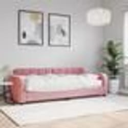 vidaXL Lit de jour avec matelas rose 80x200 cm velours - 80 x 200 cm