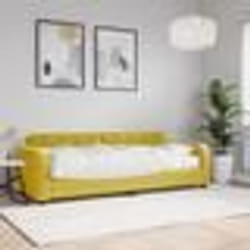 vidaXL Lit de jour avec matelas jaune 80x200 cm velours - 80 x 200 cm