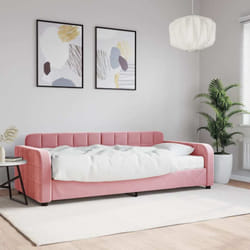 Lit De Jour Avec Matelas Rose 90x200 Cm Velours Vidaxl