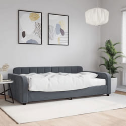 vidaXL Lit de jour avec matelas gris foncé 100x200 cm velours canapé-lit canapé-lit de repos lit de repos rembourré lit 3196913