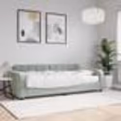 vidaXL Lit de jour avec matelas gris clair 90x190 cm velours - 90 x 190 cm