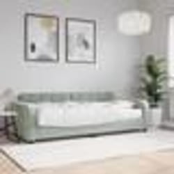 vidaXL Lit de jour avec matelas gris clair 90x190 cm velours - 90 x 190 cm