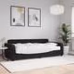 vidaXL Lit de jour avec matelas noir 90x190 cm velours - 90 x 190 cm