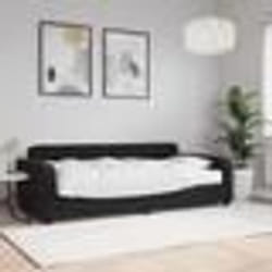 vidaXL Lit de jour avec matelas noir 90x190 cm velours - 90 x 190 cm