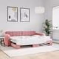 vidaXL Lit de jour avec gigogne sans matelas rose 80x200 cm - 80 x 200 cm